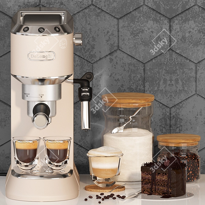 Sleek 2015 DeLonghi Coffee Machine 3D model image 2