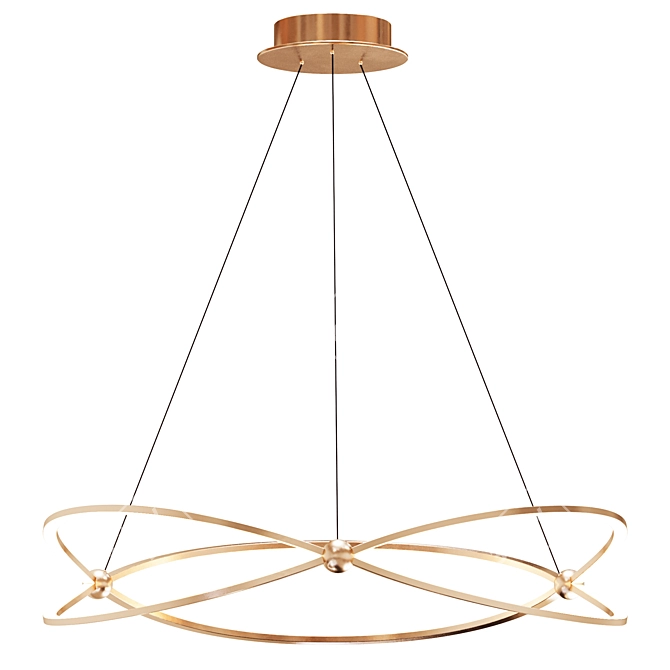 Ethereal Gold LED Ring Chandelier 3D model image 1