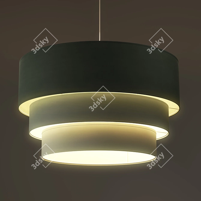 Grey Cotton Hanging Lamp PLANETE 3D model image 3