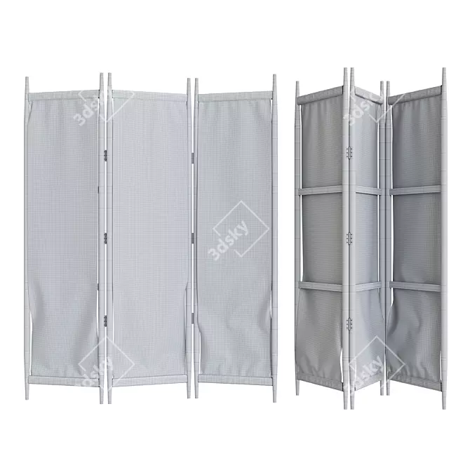 Cotton Canvas Tri-fold Screen 3D model image 3