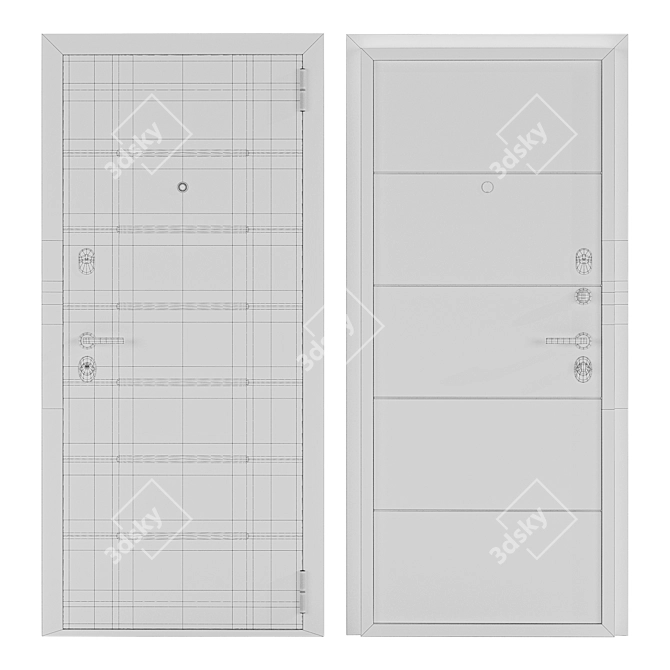 Born Metal Entrance Door 3D model image 4