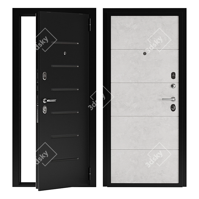 Born Metal Entrance Door 3D model image 5