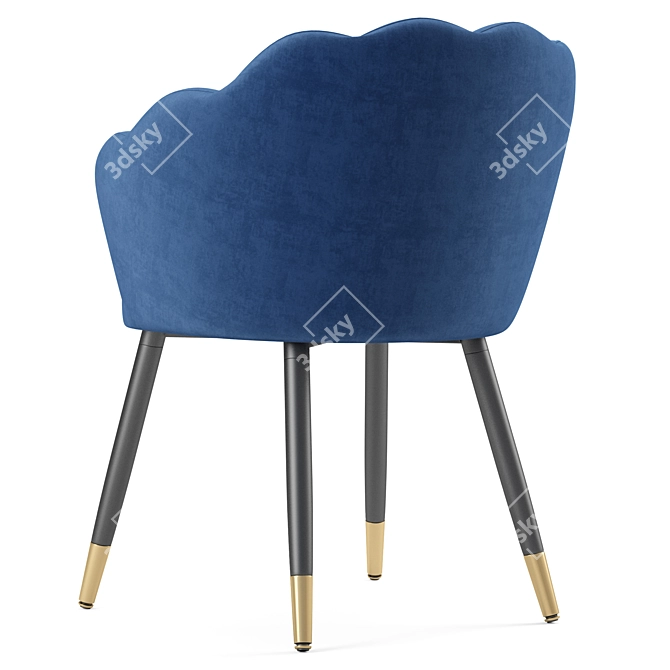 Luxury Velvet Dining Chair Gold 3D model image 4