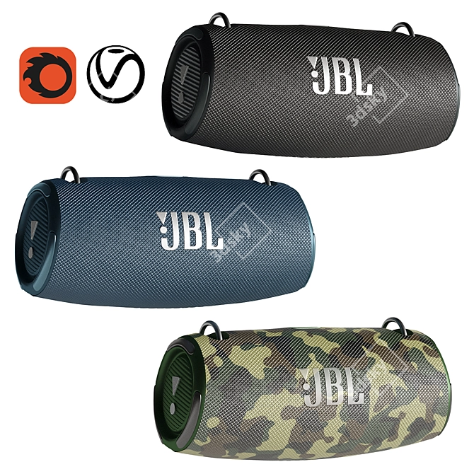  JBL Extreme 3 Triple-Color Speaker 3D model image 1