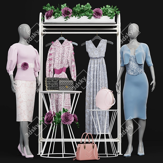 High Detail Clothing Store Display 3D model image 1