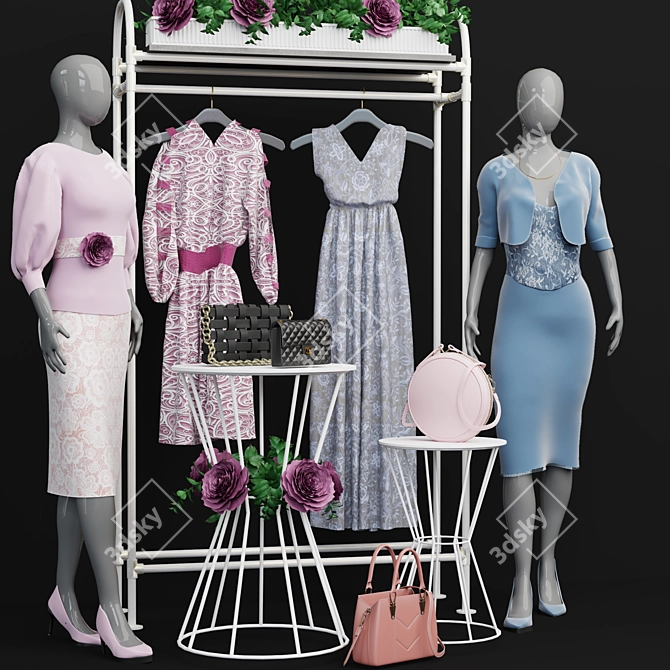 High Detail Clothing Store Display 3D model image 3