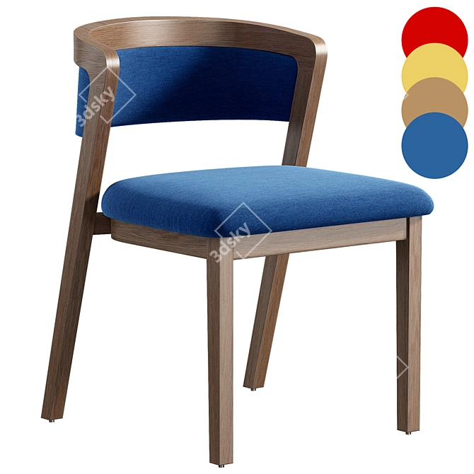 Modern Wood Venus Dining Chair 3D model image 1