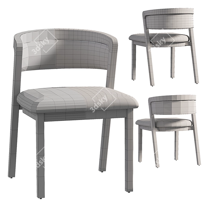 Modern Wood Venus Dining Chair 3D model image 4