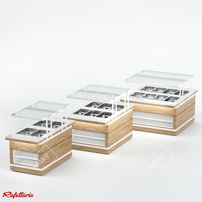 Dual Pot Bain-Marie RBN32HST Sytem 3D model image 2