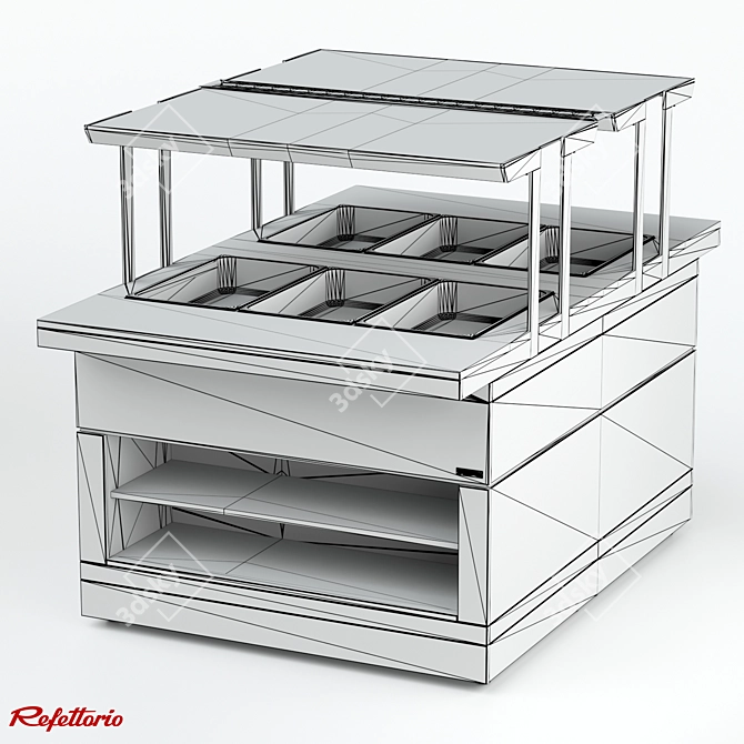 Dual Pot Bain-Marie RBN32HST Sytem 3D model image 3