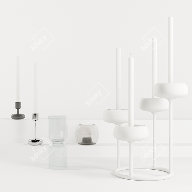 Contemporary Iittala Candle Holders 3D model image 6