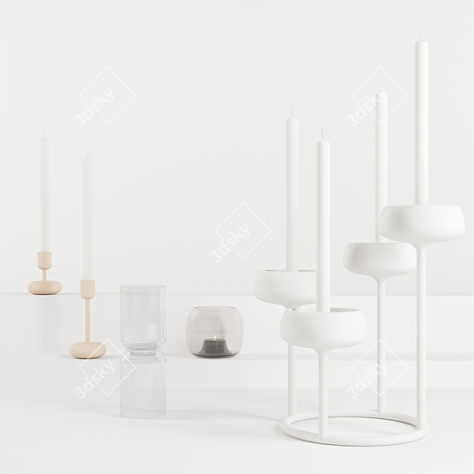 Contemporary Iittala Candle Holders 3D model image 8