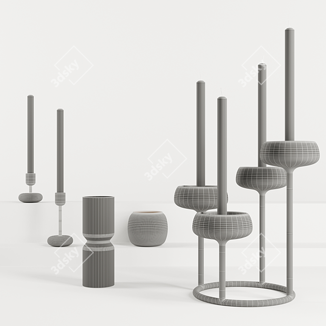 Contemporary Iittala Candle Holders 3D model image 1