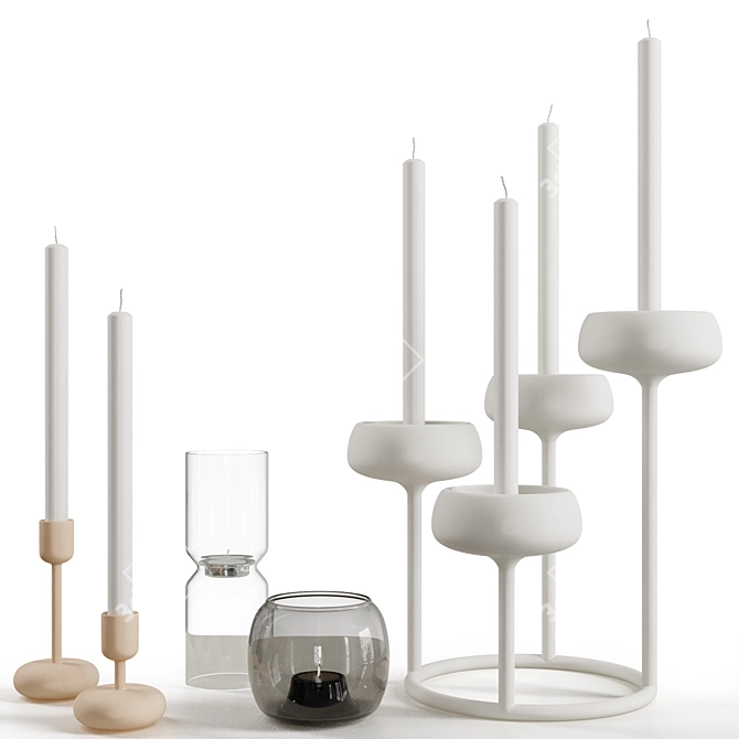 Contemporary Iittala Candle Holders 3D model image 4