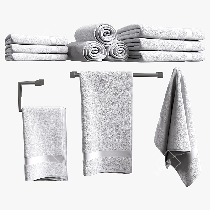 Luxury Bath Towel Set, 3D Models 3D model image 3