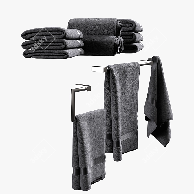 Luxury Bath Towel Set, 3D Models 3D model image 4