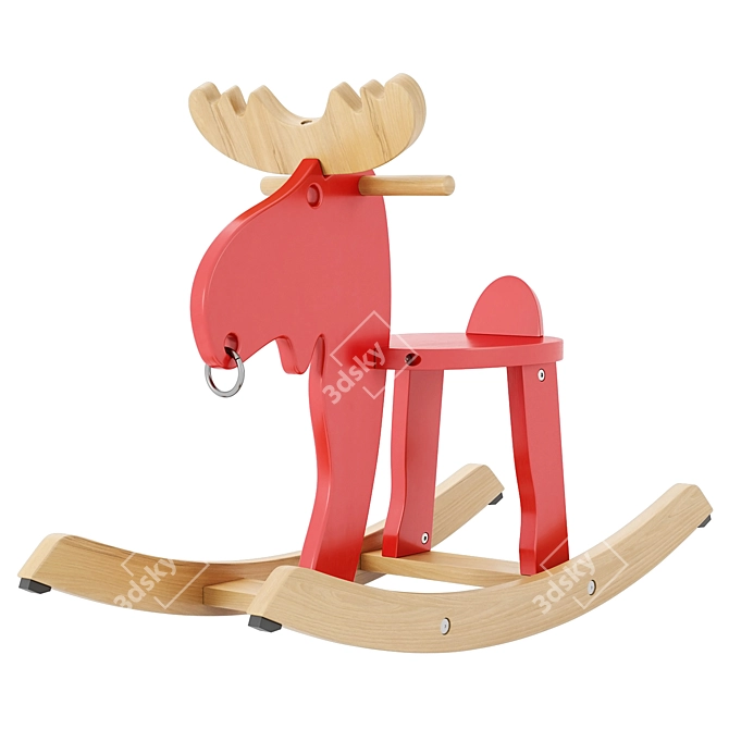 Ekorre Swing Set Red Wood 3D model image 1