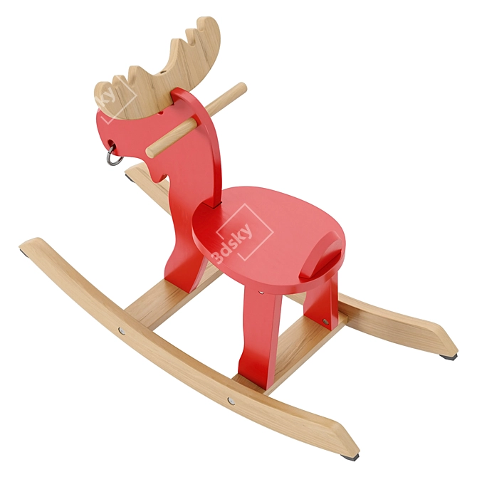 Ekorre Swing Set Red Wood 3D model image 4