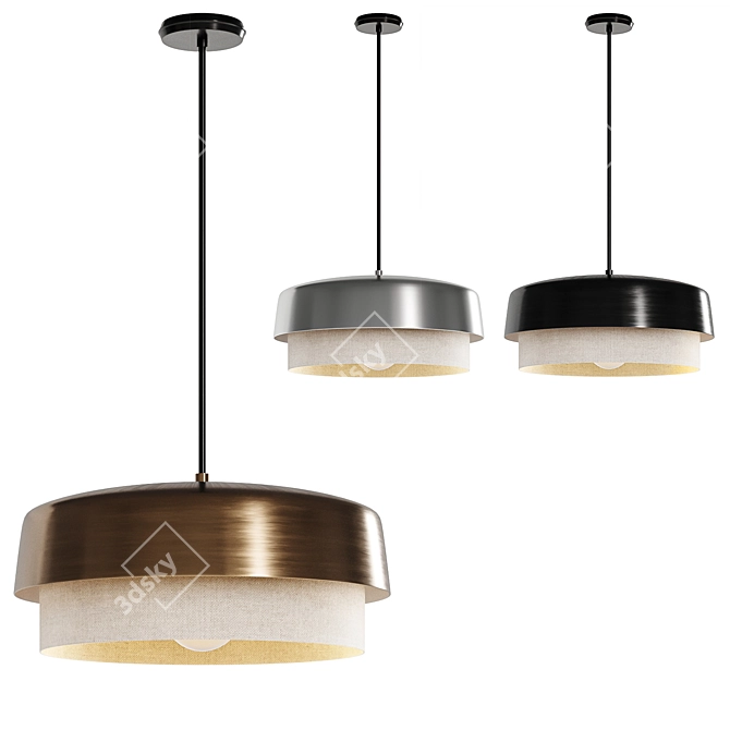 Minimalist Metal Pendant Light 3D model image 1