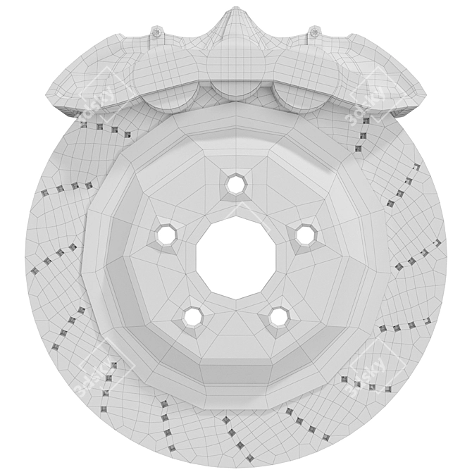 High-Resolution Brake Disc Model 3D model image 2