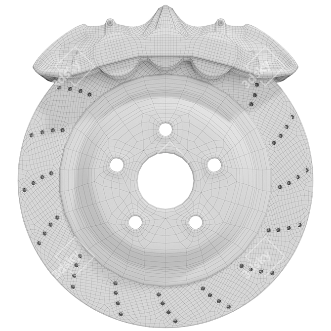 High-Resolution Brake Disc Model 3D model image 3