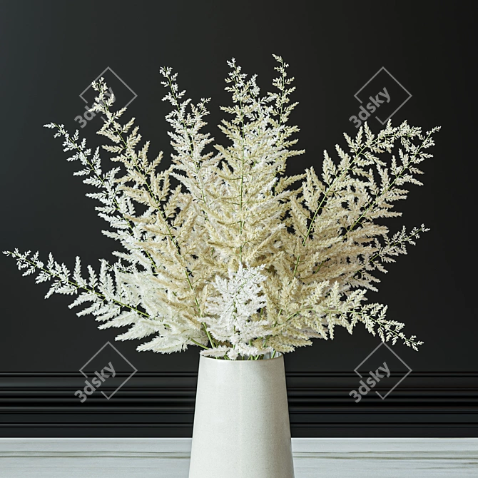 Elegant Astilbe Flower Set Bouquet 3D model image 5