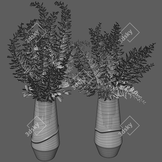 Elegant Astilbe Flower Set Bouquet 3D model image 6