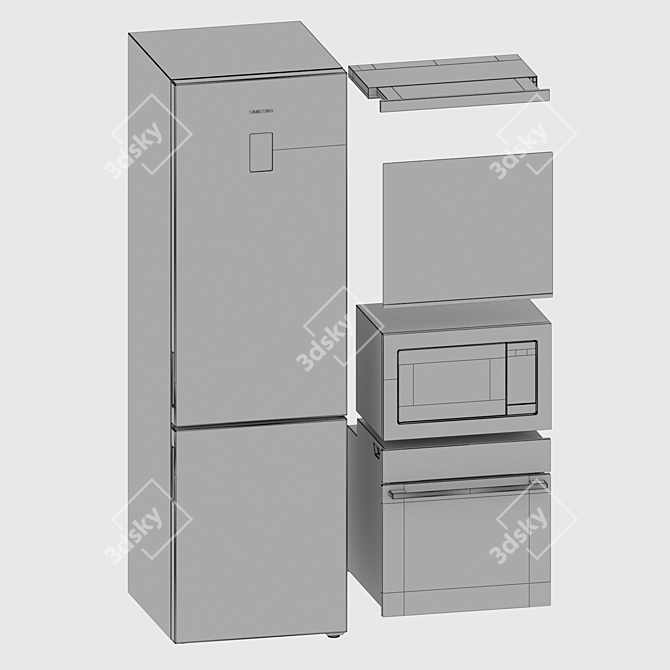 Samsung 7-Piece Kitchen Appliance Set 3D model image 7