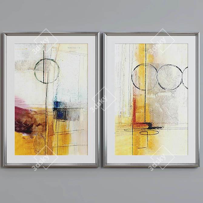 Modern Abstract Picture Frame Set 3D model image 5