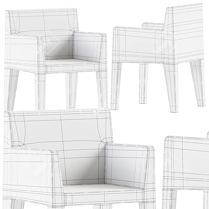 Modern Polished Outdoor Chair 3D model image 3