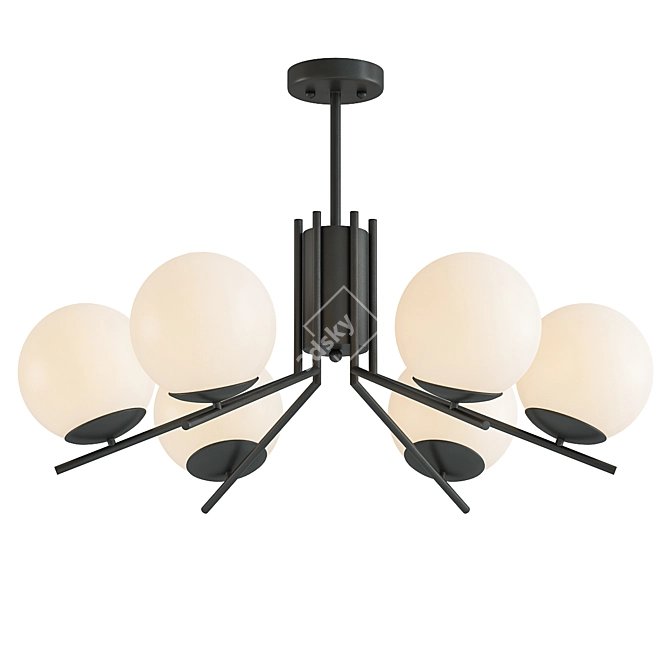 Sleek Glass Ceiling Mount Light 3D model image 1