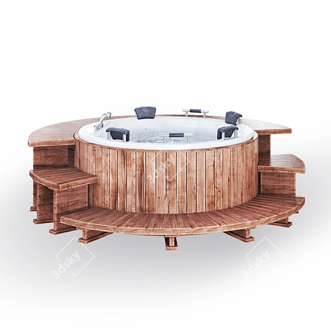 Renewable Jacuzzi with Removable Steps 3D model image 2