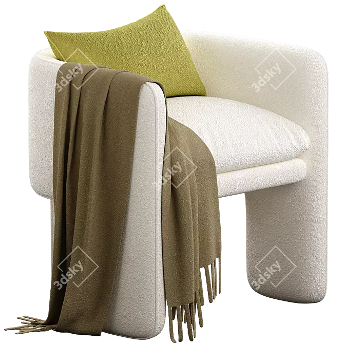 Stylish Milo Baughman Armchair 2015 3D model image 1