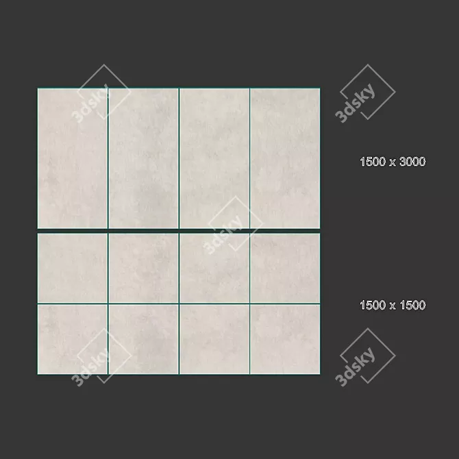 Neural Textured White Ceramic Tiles 3D model image 4