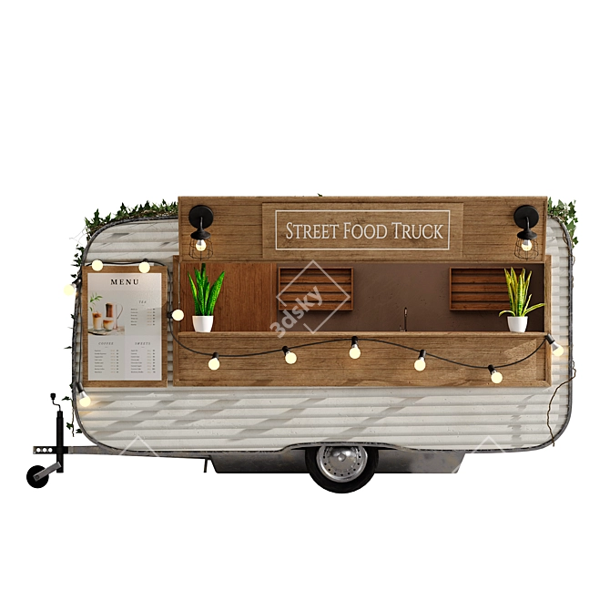 Food Truck Trailer Set 5 3D model image 4