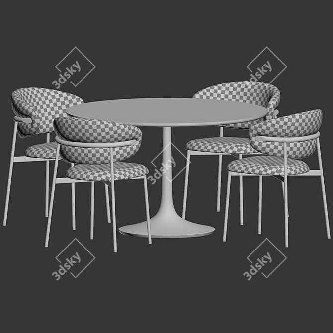 Luxury Marble Dining Set 183 3D model image 4