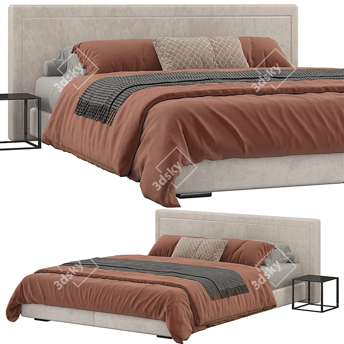 Dual-purpose Side Storage Bed 3D model image 1