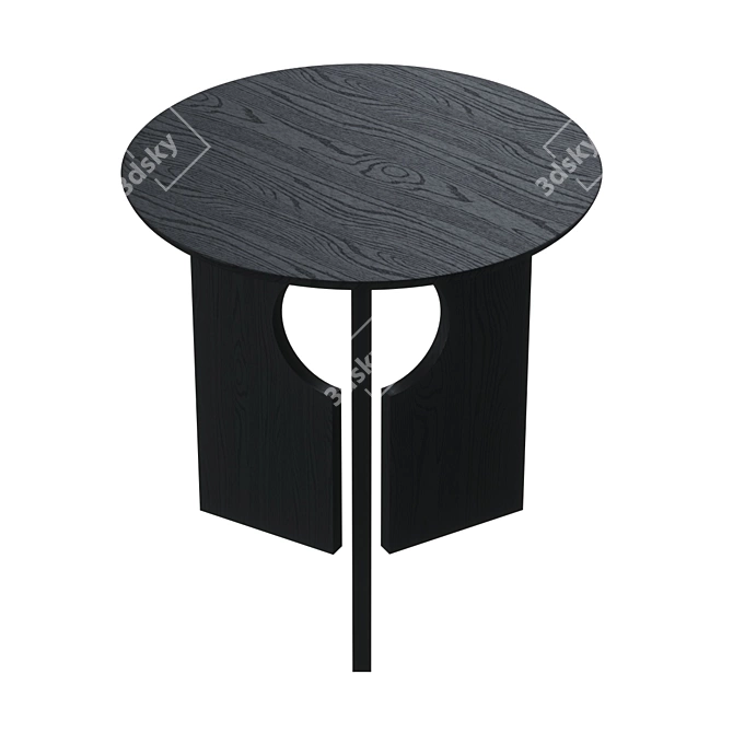 Sculptural Black Side Table 3D model image 2