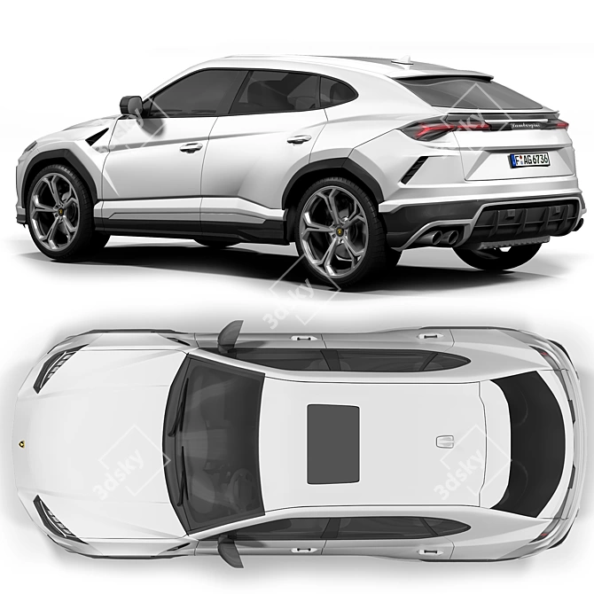 Detailed Lamborghini Urus Model 3D model image 3