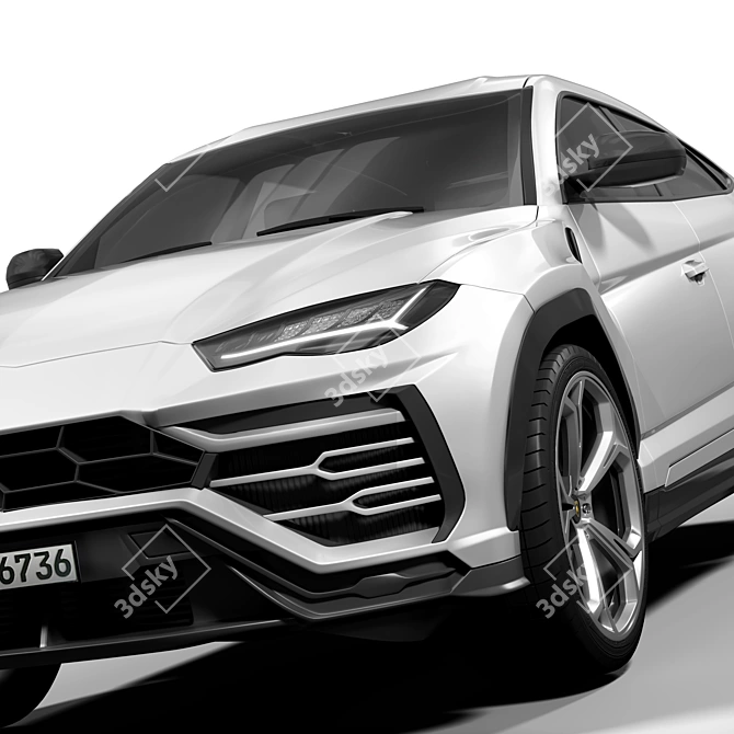 Detailed Lamborghini Urus Model 3D model image 4