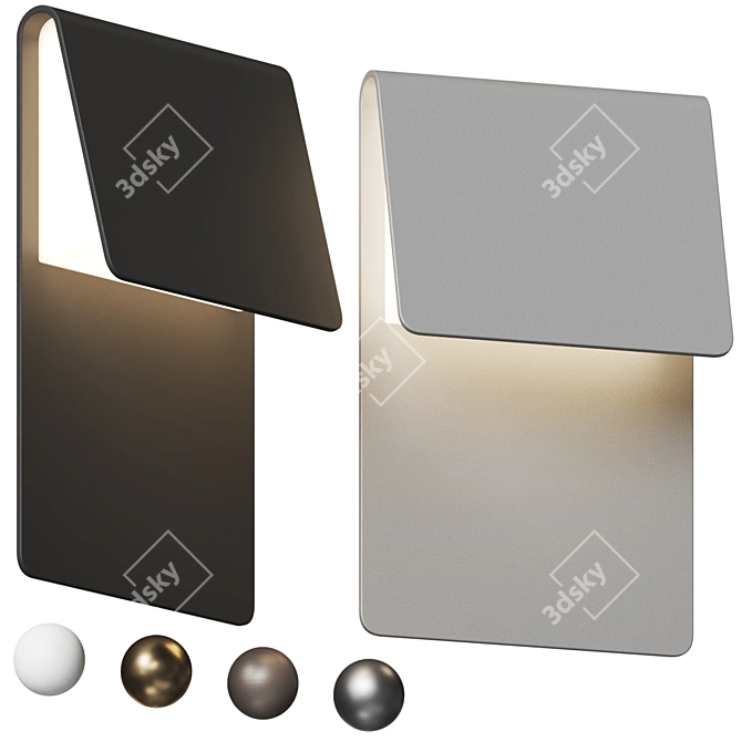 Sleek Geometric LED Wall Sconce 3D model image 1