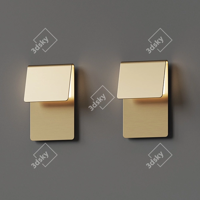 Sleek Geometric LED Wall Sconce 3D model image 2