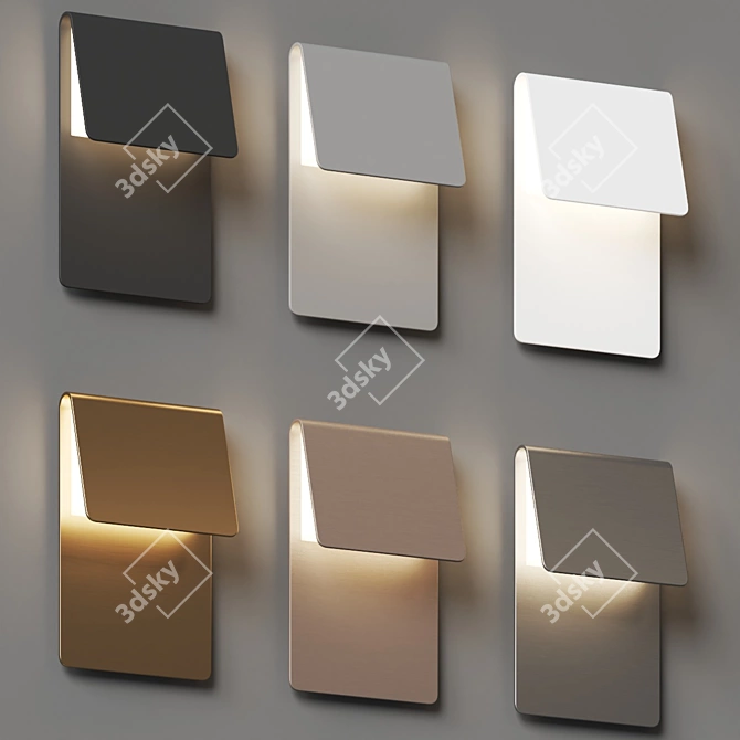 Sleek Geometric LED Wall Sconce 3D model image 4