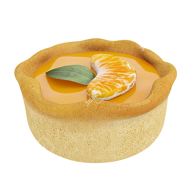 Tangerine and Jelly Cake 3D Model 3D model image 1