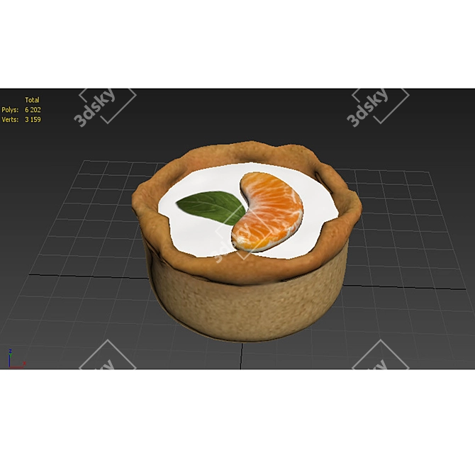 Tangerine and Jelly Cake 3D Model 3D model image 7