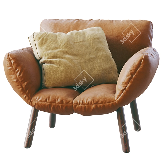 Contemporary Leather Armchair by Bonaldo 3D model image 5