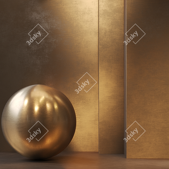 Seamless Brass Textures Set 3D model image 1