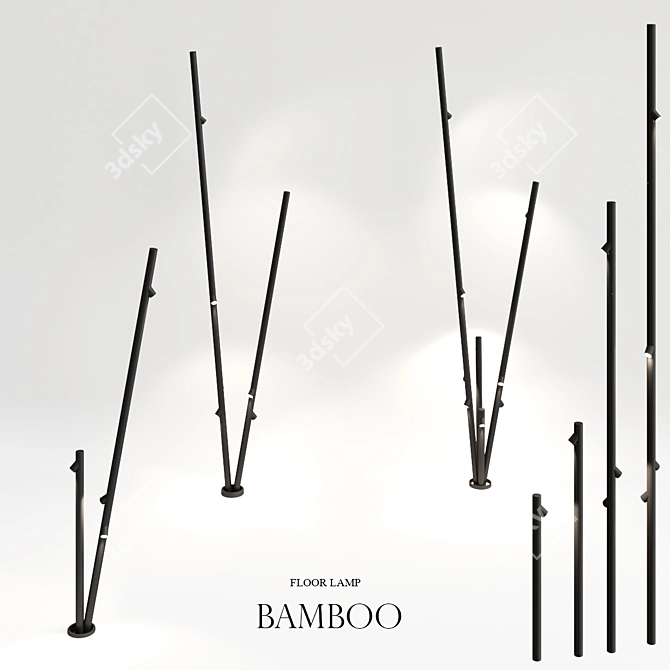 Bamboo LED Floor Lamp by Vibia 3D model image 2