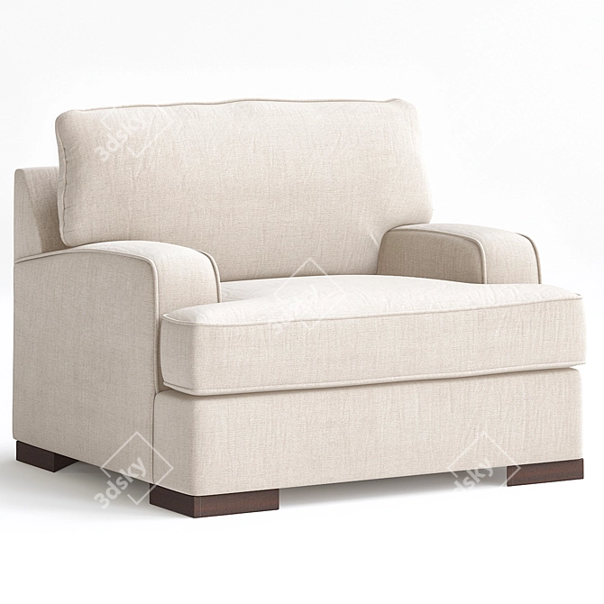 Cozy Oversized Armchair 3D model image 2