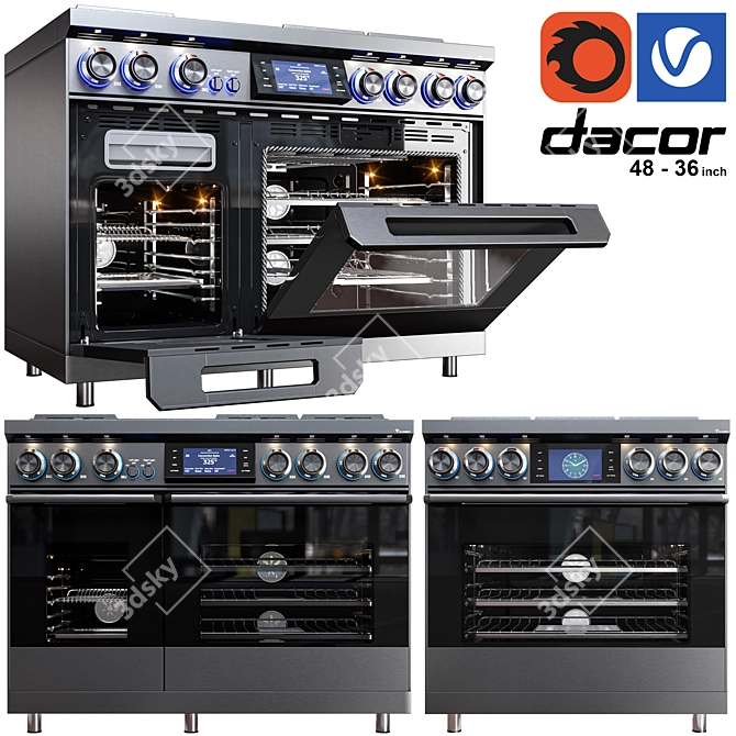 Dacor Dual-Fuel Range with Griddle 3D model image 1